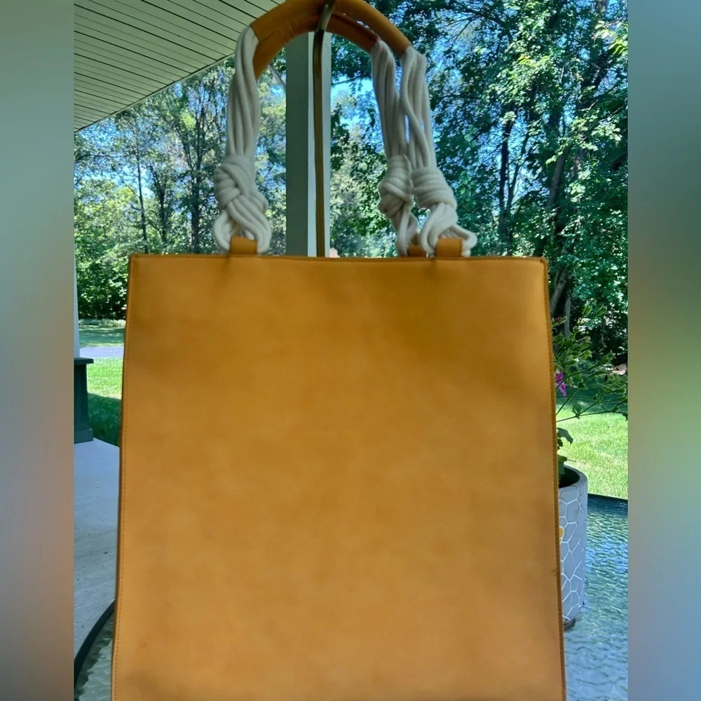 ❤️Universal Thread Mustard Tote with Rope Handles